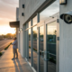 The best alarm system for a small business includes a security camera on the building.