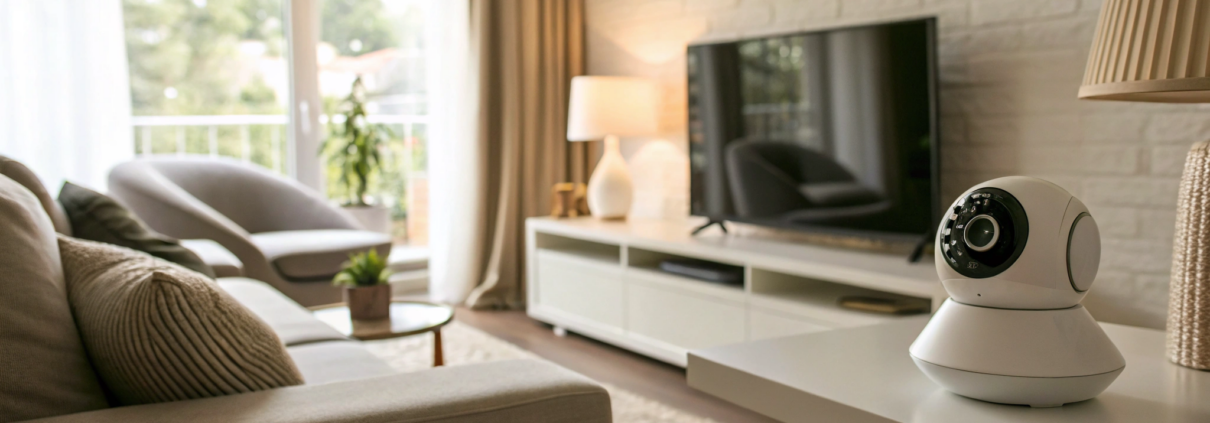 A home alarm system camera, part of a comprehensive security system review.