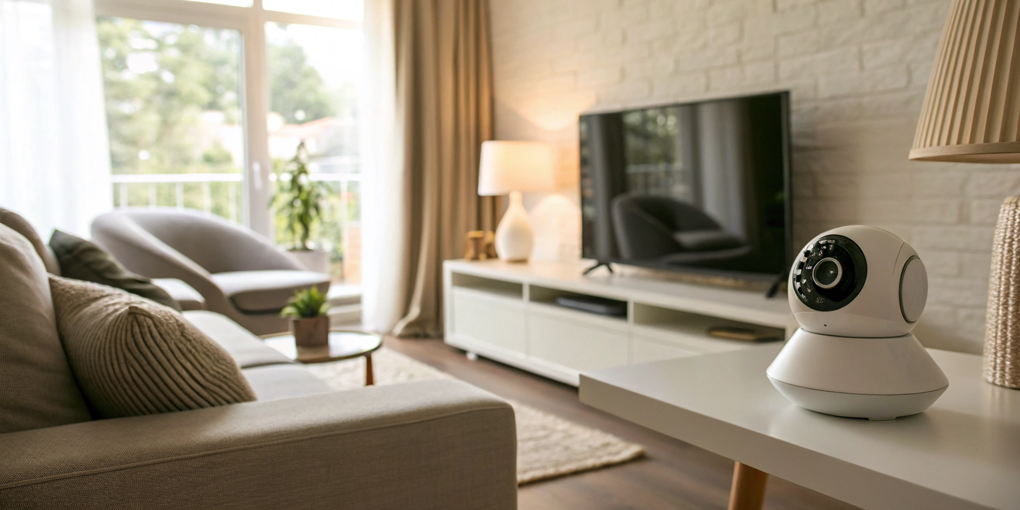 A home alarm system camera, part of a comprehensive security system review.