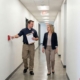 Licensed fire alarm professional conducts an inspection walkthrough with a property representative before occupancy approval