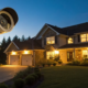 A home secured by an outdoor camera from one of the best alarm companies.