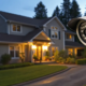 A home protected by one of many budget-friendly security options, an outdoor camera.