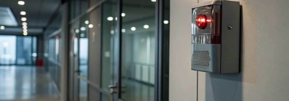 A commercial fire alarm monitoring system for a business in Cumming.