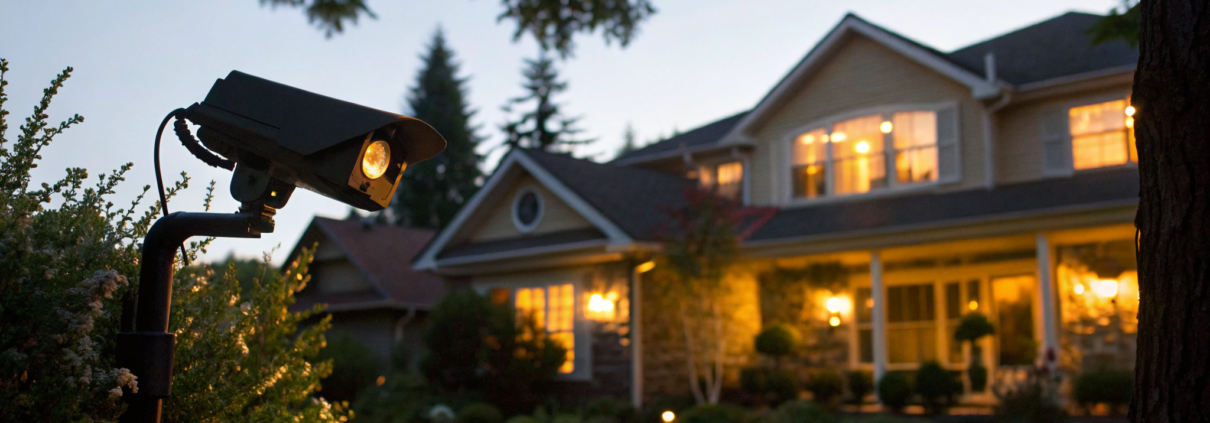 A secure home with a security system for a monthly cost comparison.