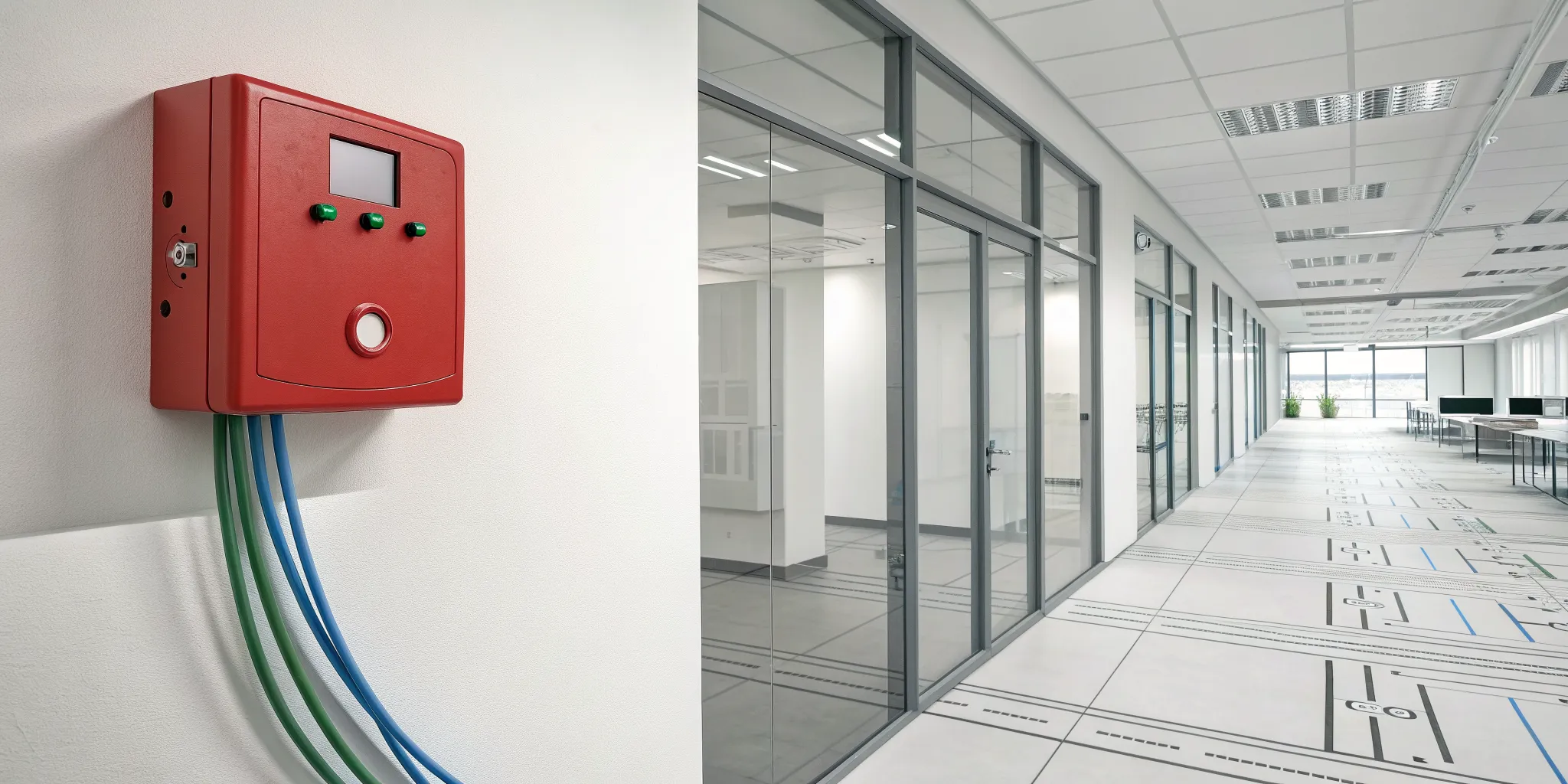 Conventional fire alarm control panel showing the zone-based wiring system.