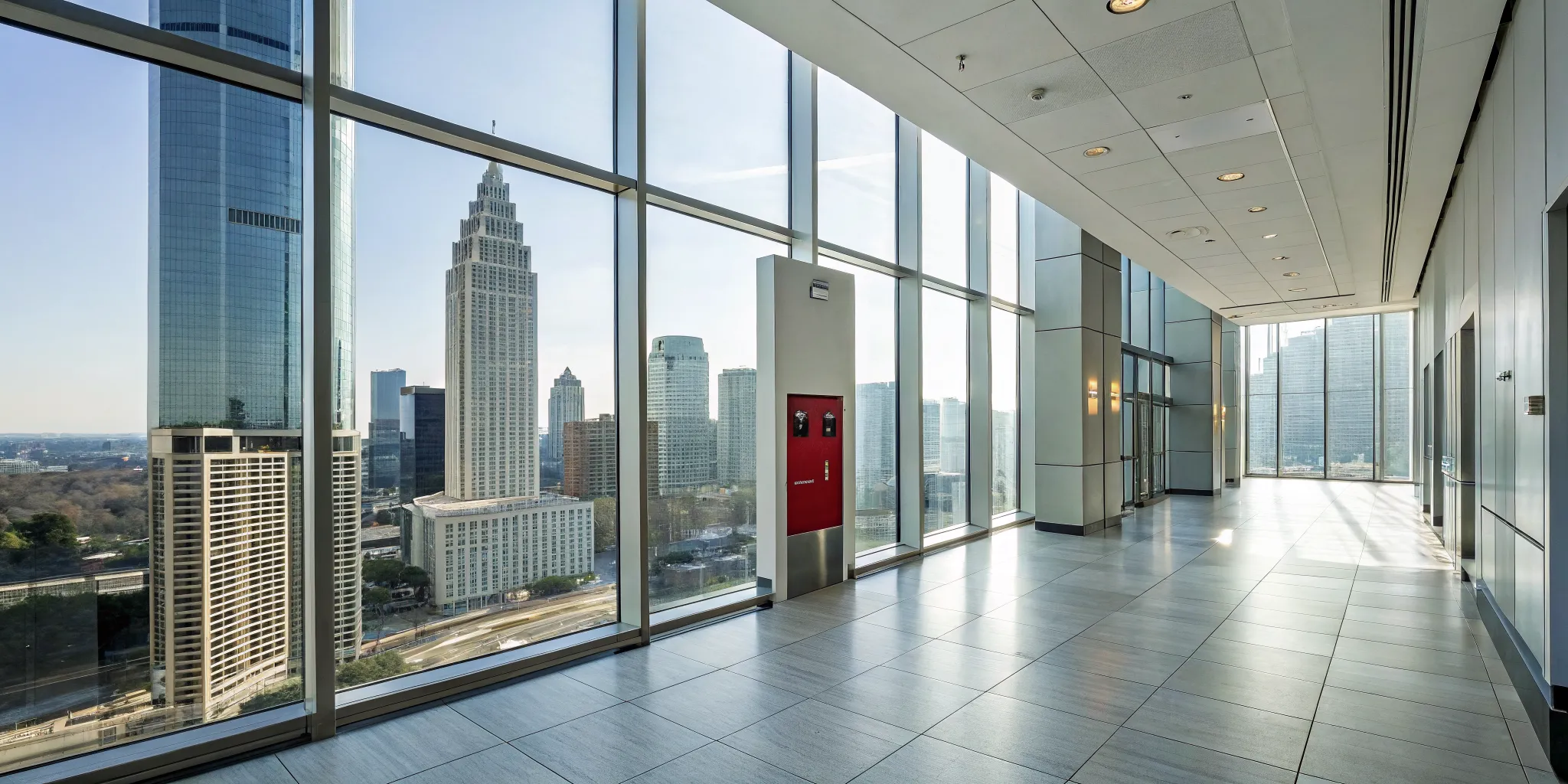 A commercial fire alarm system in an Atlanta building requiring inspection.