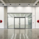 One of the five types of commercial fire alarm systems installed in a modern office lobby.