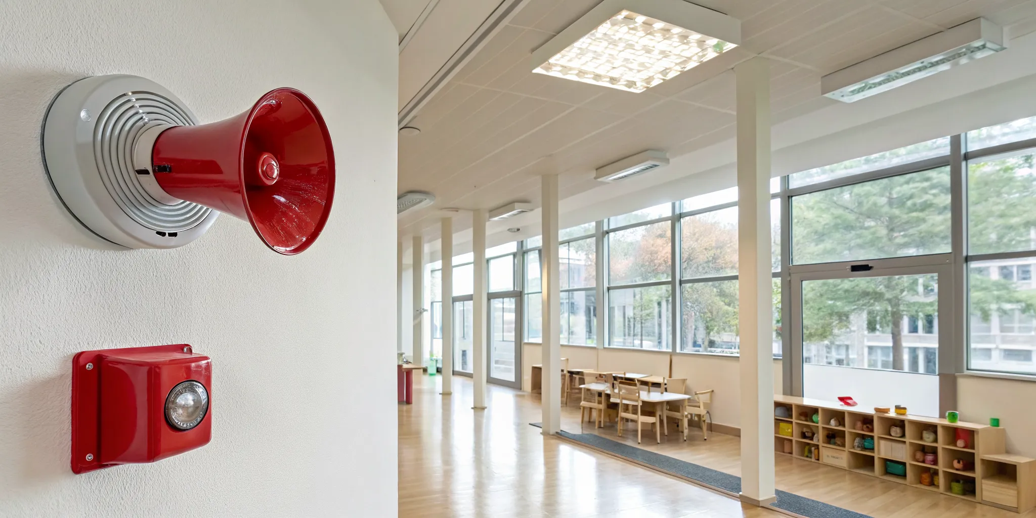 Fire alarm system in a Georgia daycare center meeting state safety requirements.