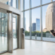 Businessman using a mobile access control system for a business in Atlanta.