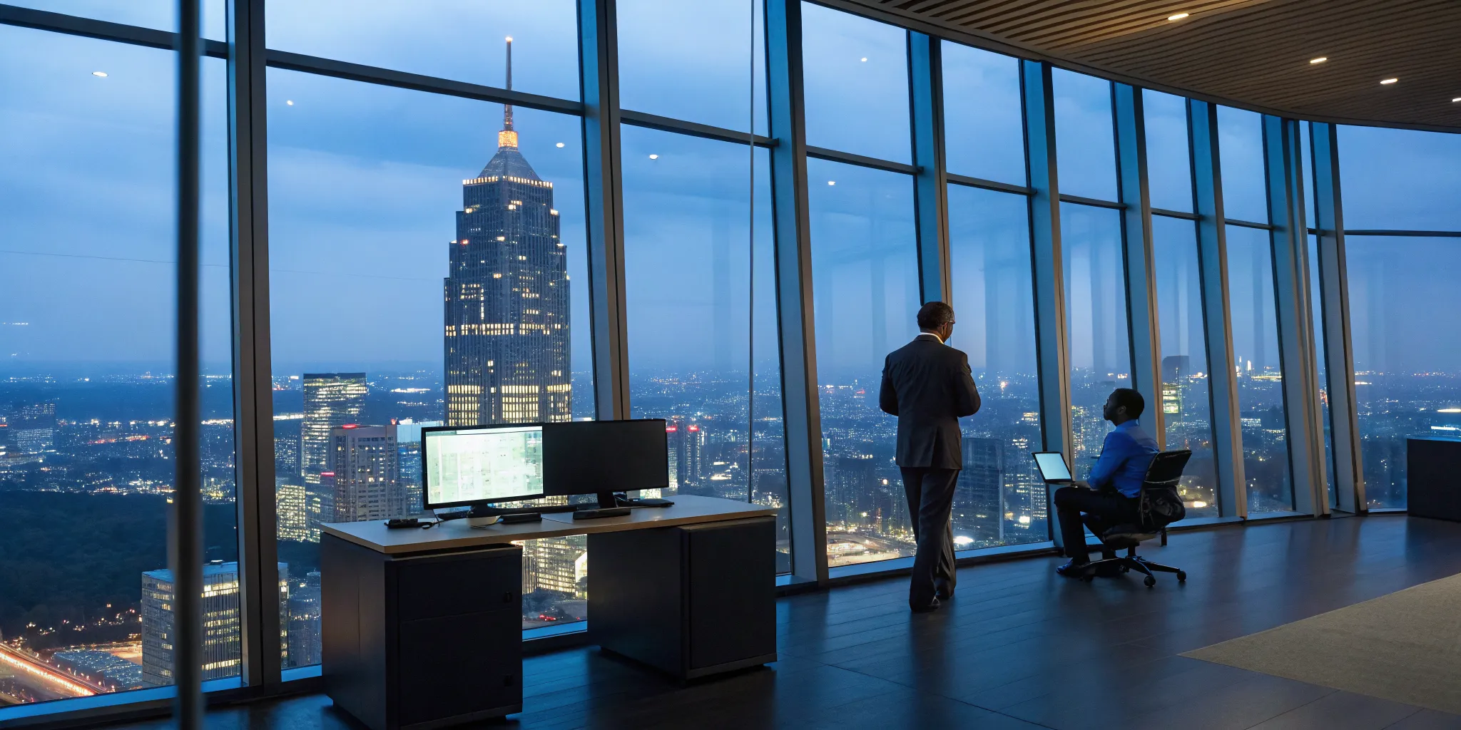 An upgraded commercial security system in an Atlanta office after a successful takeover.