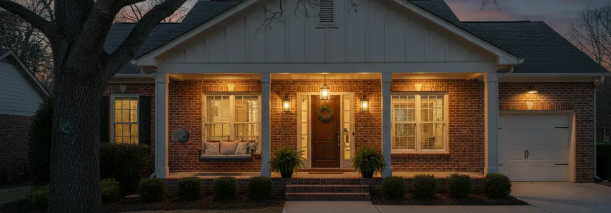 Atlanta home entry with professionally supported security equipment